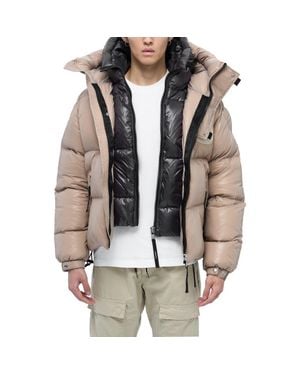 Alpha Style Kudu Hooded Puffer Down Jacket - Brown