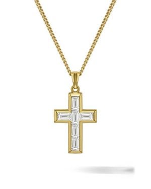 Vincero Cubic Zirconia Cross Pendant Necklace - Metallic