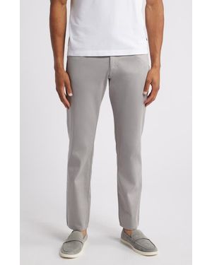 Johnston & Murphy Straight Leg Stretch Pima Cotton Pants - Gray