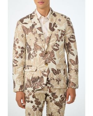 Mr Turk Thurston Tailored Jacquard Blazer - Natural