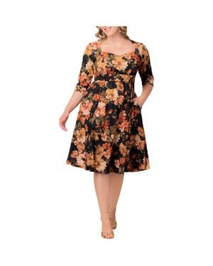 Kiyonna Royal Sweetheart Dress - Brown