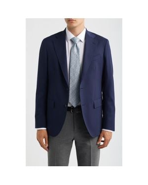 Zanella Chip Wool Twill Sport Coat - Blue