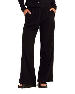 Threads For Thought Ivanna Textured Jersey Wide Leg Pants - Black