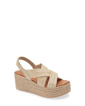 Cordani Bennie Slingback Espadrille Platform Wedge Sandal - Natural