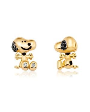 Crislu X Peanuts Snoopy Mismatched Stud Earrings - Metallic