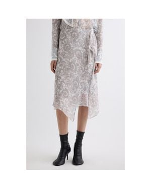 Acne Studios Inouka Paisley Silk Skirt - Gray