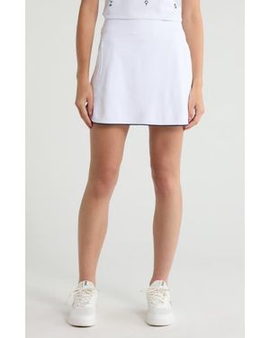 G/FORE Mid Rise Tulip Hem Piqué Golf Skort - White