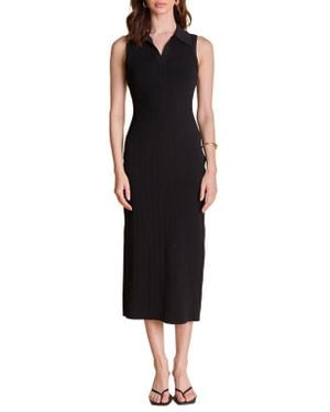 Endless Rose Collared Sleeveless Knit Dress - Black