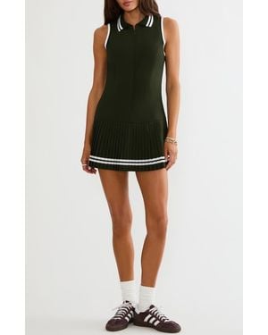 Beach Riot Bria Pleated Sleeveless Mini Dress - Black