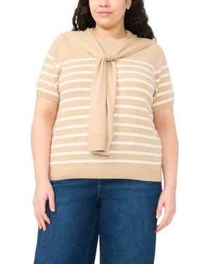 Halogen® Shoulder Wrap Short Sleeve Sweater - Blue