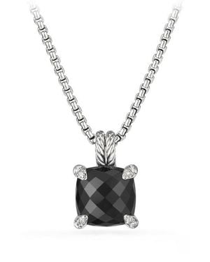 David Yurman Châtelaine Pendant Necklace With Onyx And Diamonds - White