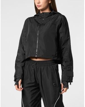 Philipp Plein Hooded Active Jacket Ls Scratch - Black