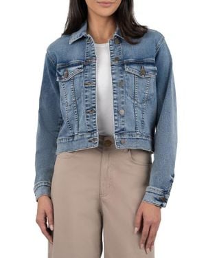 Kut From The Kloth Angela Crop Denim Jacket - Blue