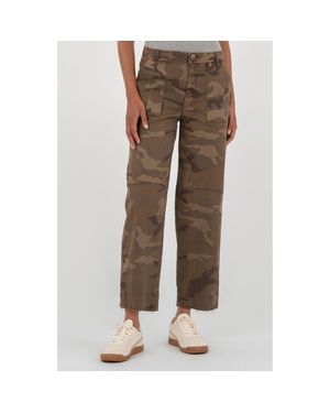 Kut From The Kloth Ashton High Waist Crop Wide Leg Barrel Jeans - Brown