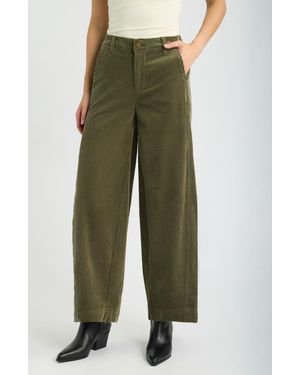 Wit & Wisdom Skyrise Barrel Leg Corduroy Pants - Green