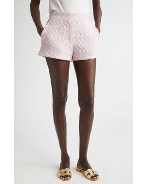 St. John Honeycomb Tweed Shorts - White