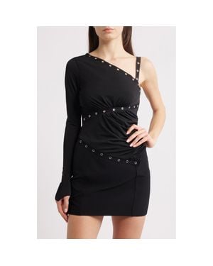 Mistress Rocks Rivet Detail Crepe Jersey Top - Black