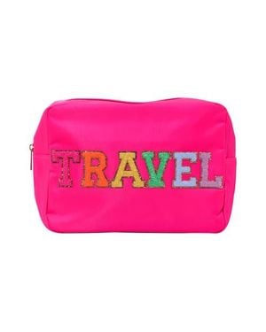 Malibu Sugar Nylon Pouch W/ Travel Patch - Pink
