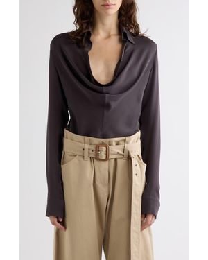 Acne Studios Shaydana Silk Georgette Top - Gray