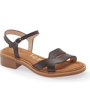 Wonders Ankle Strap Slide Sandal - Brown