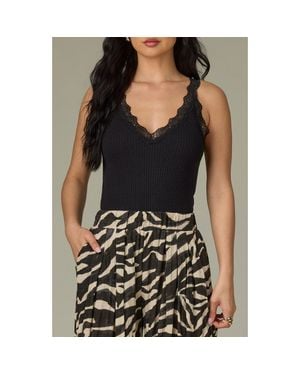 Wit & Wisdom Lace Trim Rib Camisole - Black
