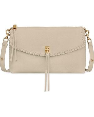 Rebecca Minkoff Darren Top Zip Leather Shoulder Bag - Natural