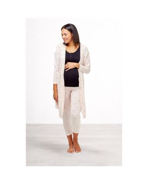 Nom Maternity Second Skin Maternity & Nursing Wrap Robe - Multicolor
