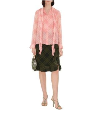 Burberry Check Silk Wrap Skirt - Multicolor