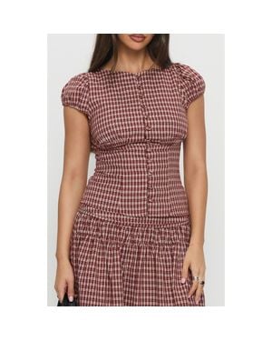 Princess Polly Selma Crinkle Button-Up Top in Red | Lyst Princess Polly Selma Crinkle Button-Up Top in Red | Lyst