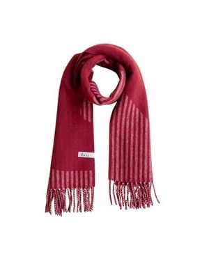 TBCo Lambswool Jacquard Oversized Scarf - Red