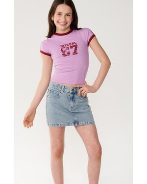 Rip Curl Kids' Surf 97 Graphic Fitted Ringer Tee - Purple