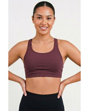 Calypsa Racerback Swim Bra With Removable Cups - Purple