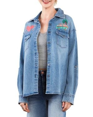 Billy T Weekend Warrior Embroidered Button-Up Shirt - Blue