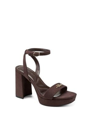 KARL LAGERFELD Maleia Platform Ankle Strap Sandal - Brown