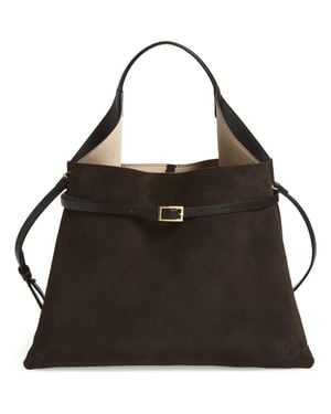 REE PROJECTS Mini Clare Belted Soft Pebble Grain Leather Tote - Black
