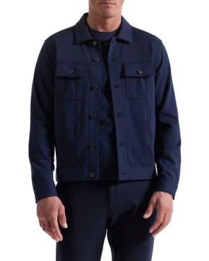 Bugatchi Knit Trucker Jacket - Blue