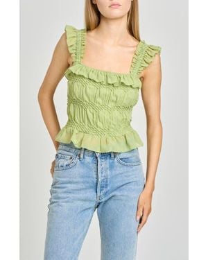 Wayf Kristina Smock Georgette Top - Blue