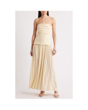 Faithfull the Brand Hedy Strapless Drop Waist Maxi Dress - Natural