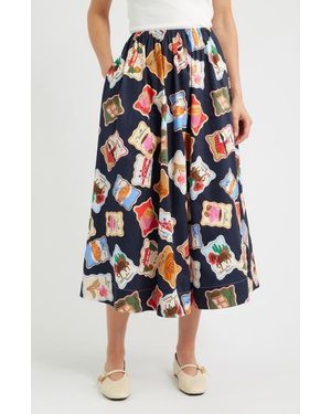 FRNCH Borth Print Midi Skirt - Multicolor