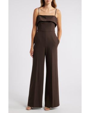 Black Halo Kaivon Folded Neck Sleeveless Jumpsuit - Brown