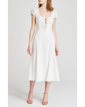 Wayf X Styled By Coco! Cara Cotton Eyelet Midi Dress - White