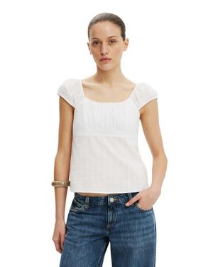 Cotton On Tie Back Babydoll Top - White