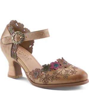 Spring Step Happydance Ankle Strap Pump - Brown