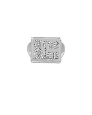 TRUE RELIGION Logo Square Ring - Gray