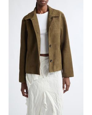 Proenza Schouler Irine Lambskin Suede Jacket - Green