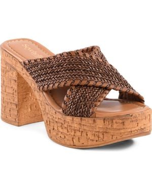 Seychelles Encore Platform Slide Sandal - Brown