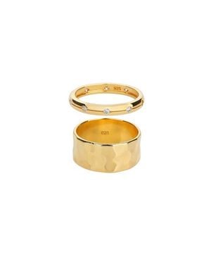 Bearfruit Jewelry 18K Plated Sterling Classic Ring Duo Holiday Gift Guide - Metallic