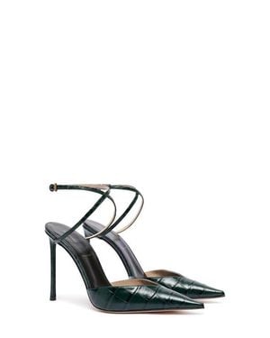 Tom Ford Selen Croc Embossed Leather Ankle Strap Pump - Multicolor