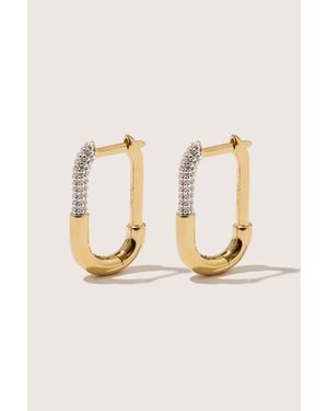 Otiumberg 14Kt Vermeil Pavé Staple Hoop Earrings - Natural
