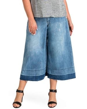 Standards & Practices Release Hem Denim Culottes - Blue